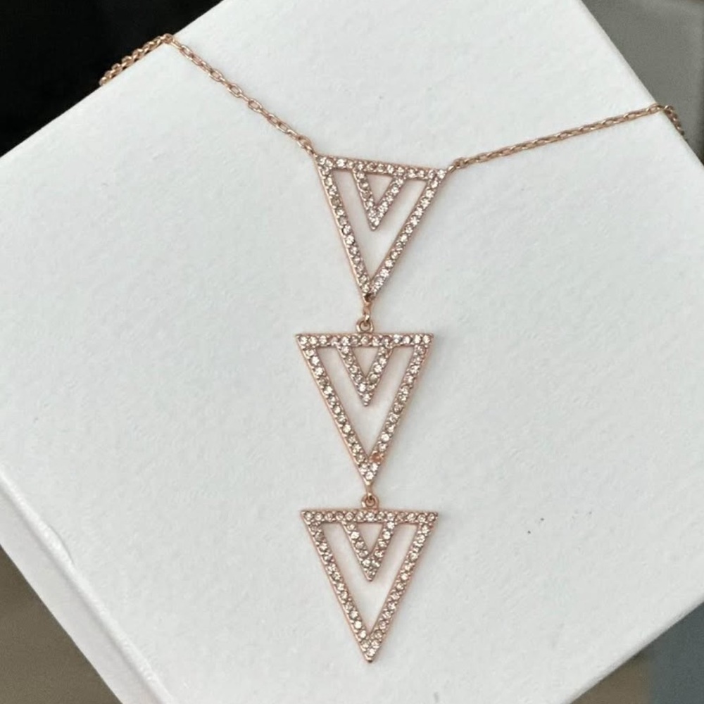 Rose Gold Triangle Pendant Necklace